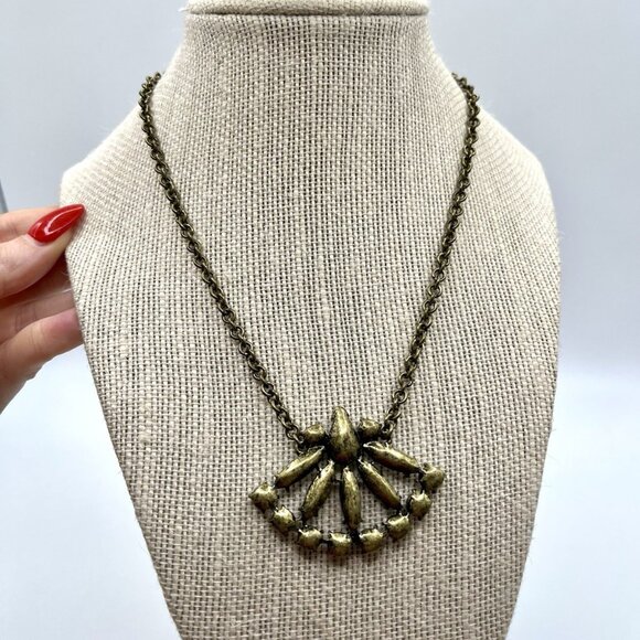 Banana Republic Necklace Fan Rhinestone Treasure Chunky Statement Vintage Y2K - Picture 6 of 6